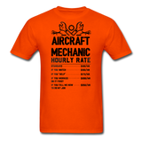Aircraft Mechanic Hourly Rate - Black - Unisex Classic T-Shirt - orange