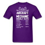 Aircraft Mechanic Hourly Rate - White - Unisex Classic T-Shirt - purple