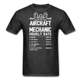 Aircraft Mechanic Hourly Rate - White - Unisex Classic T-Shirt - heather black