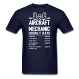 Aircraft Mechanic Hourly Rate - White - Unisex Classic T-Shirt - navy