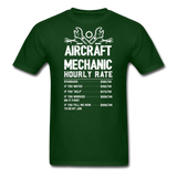 Aircraft Mechanic Hourly Rate - White - Unisex Classic T-Shirt - forest green