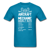 Aircraft Mechanic Hourly Rate - White - Unisex Classic T-Shirt - turquoise
