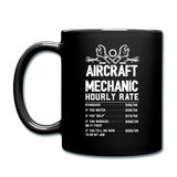 Aircraft Mechanic Hourly Rate - White - Full Color Mug - black