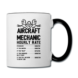 Aircraft Mechanic Hourly Rate - Black - Contrast Coffee Mug - white/black
