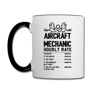 Aircraft Mechanic Hourly Rate - Black - Contrast Coffee Mug - white/black
