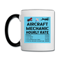 Aircraft Mechanic Hourly Rate - Color - Contrast Coffee Mug - white/black