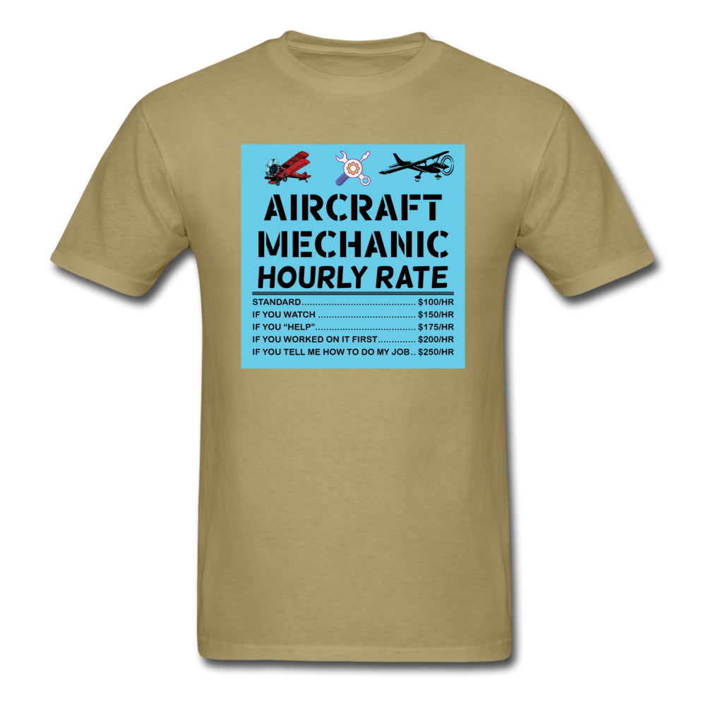 Aircraft Mechanic Hourly Rate - Color - Unisex Classic T-Shirt - khaki