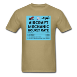 Aircraft Mechanic Hourly Rate - Color - Unisex Classic T-Shirt - khaki