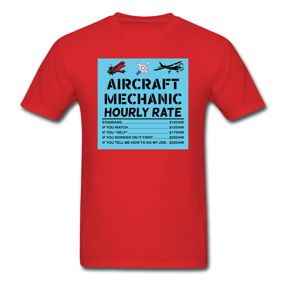 Aircraft Mechanic Hourly Rate - Color - Unisex Classic T-Shirt - red