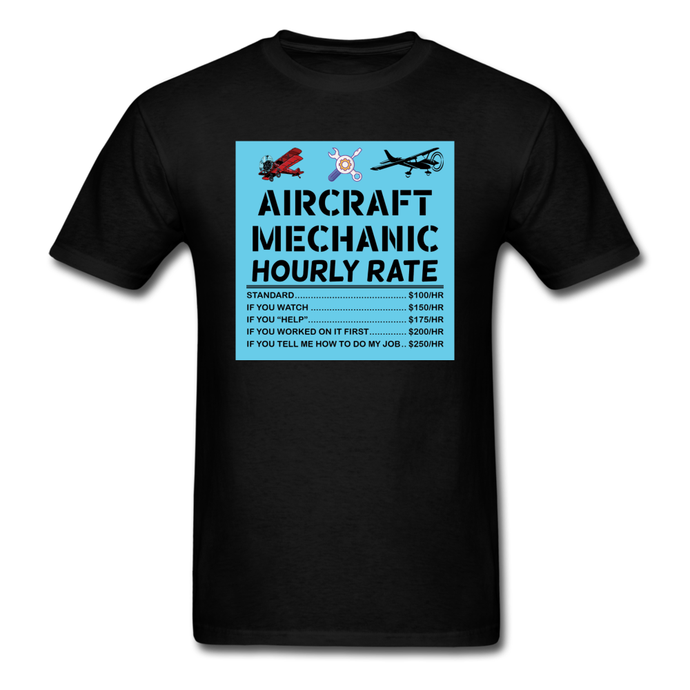 Aircraft Mechanic Hourly Rate - Color - Unisex Classic T-Shirt - black