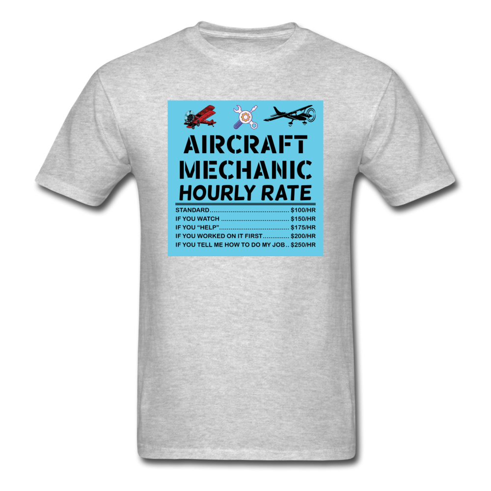 Aircraft Mechanic Hourly Rate - Color - Unisex Classic T-Shirt - heather gray