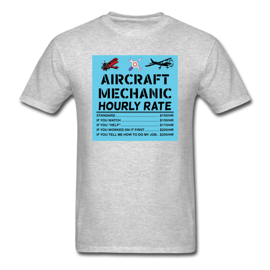 Aircraft Mechanic Hourly Rate - Color - Unisex Classic T-Shirt - heather gray