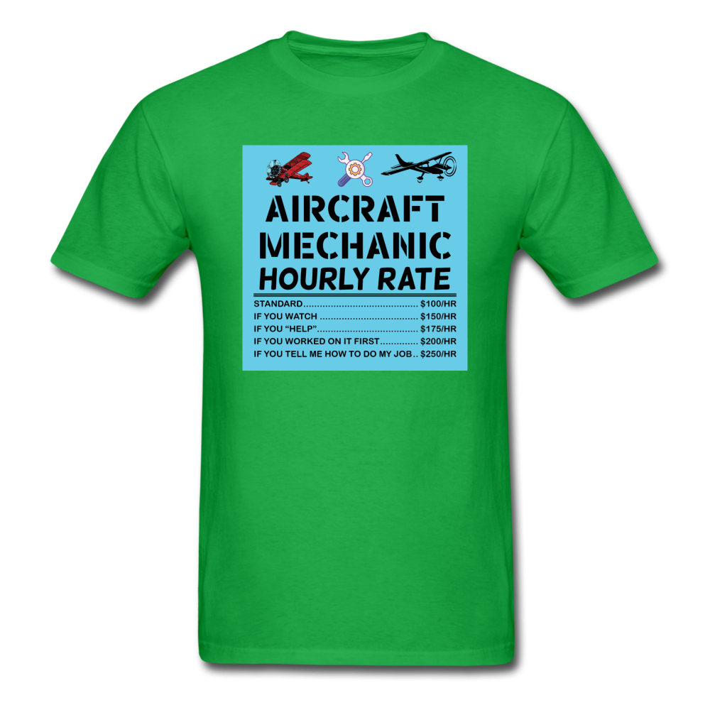 Aircraft Mechanic Hourly Rate - Color - Unisex Classic T-Shirt - bright green