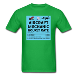 Aircraft Mechanic Hourly Rate - Color - Unisex Classic T-Shirt - bright green