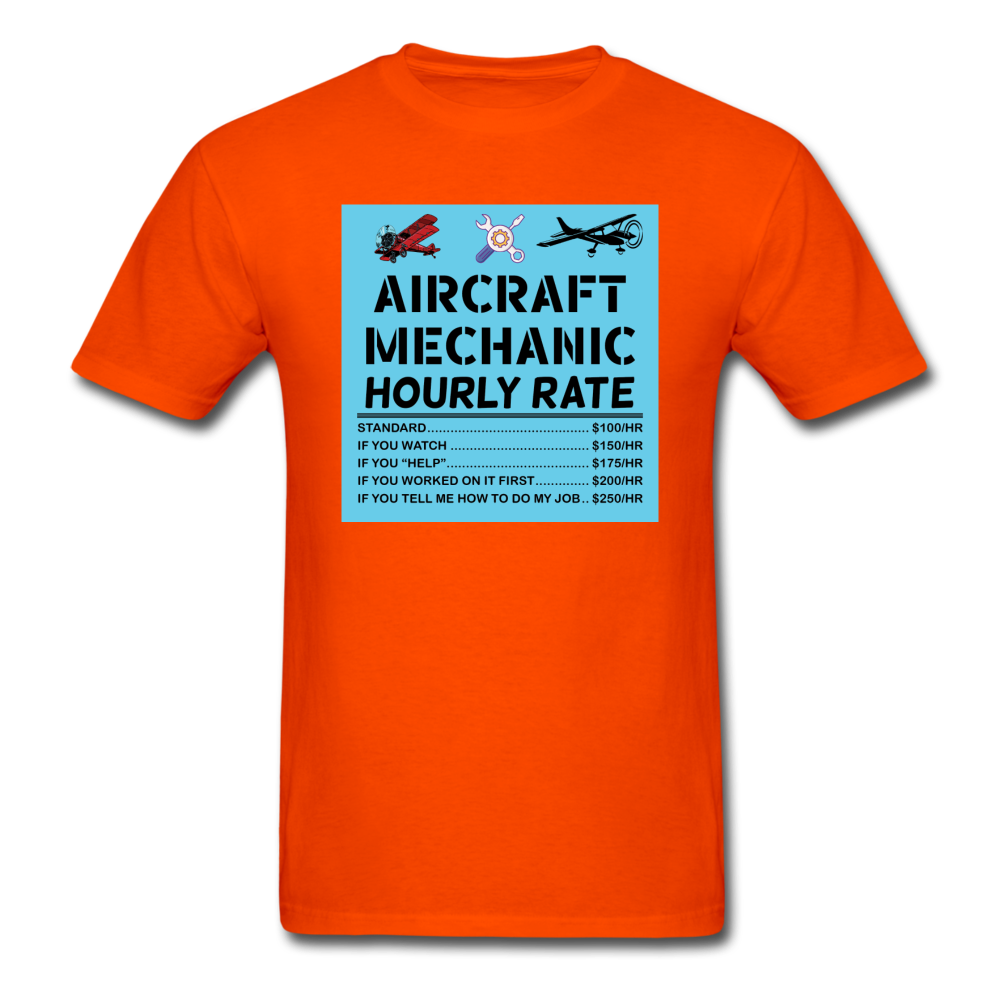 Aircraft Mechanic Hourly Rate - Color - Unisex Classic T-Shirt - orange