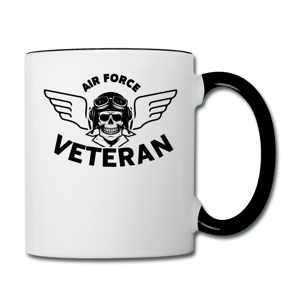 Air Force Veteran - Skull - Black - Contrast Coffee Mug - white/black