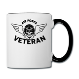 Air Force Veteran - Skull - Black - Contrast Coffee Mug - white/black