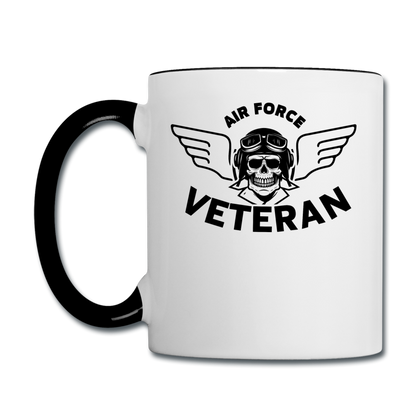 Air Force Veteran - Skull - Black - Contrast Coffee Mug - white/black