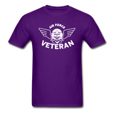 Air Force Veteran - Skull - White - Unisex Classic T-Shirt - purple