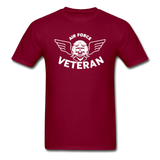 Air Force Veteran - Skull - White - Unisex Classic T-Shirt - burgundy
