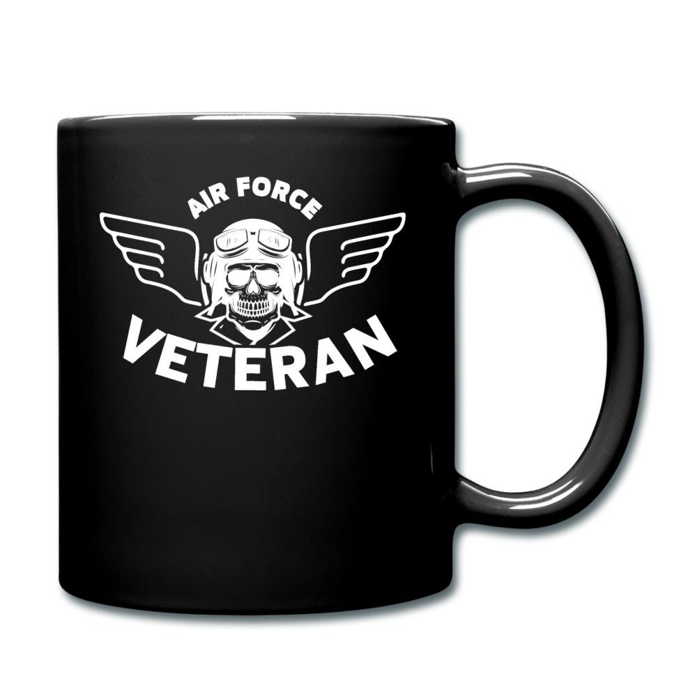 Air Force Veteran - Skull - White - Full Color Mug - black