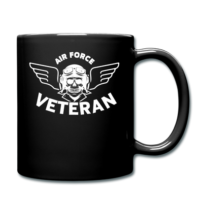 Air Force Veteran - Skull - White - Full Color Mug - black