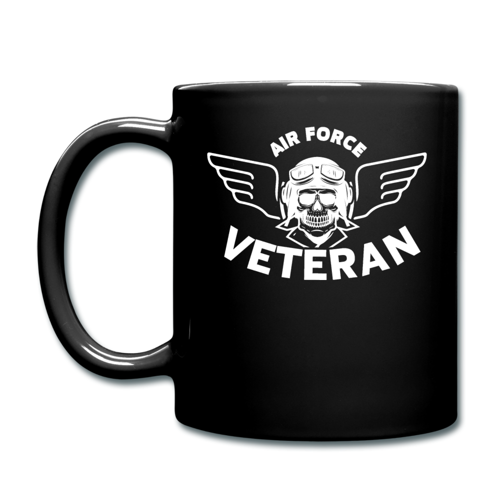 Air Force Veteran - Skull - White - Full Color Mug - black