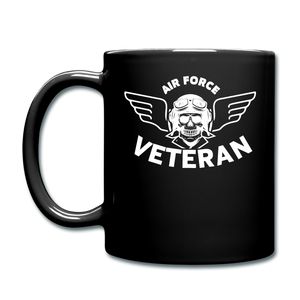 Air Force Veteran - Skull - White - Full Color Mug - black