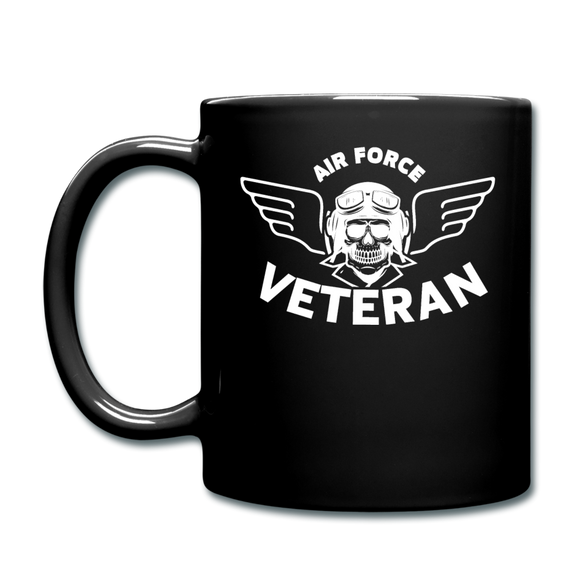 Air Force Veteran - Skull - White - Full Color Mug - black