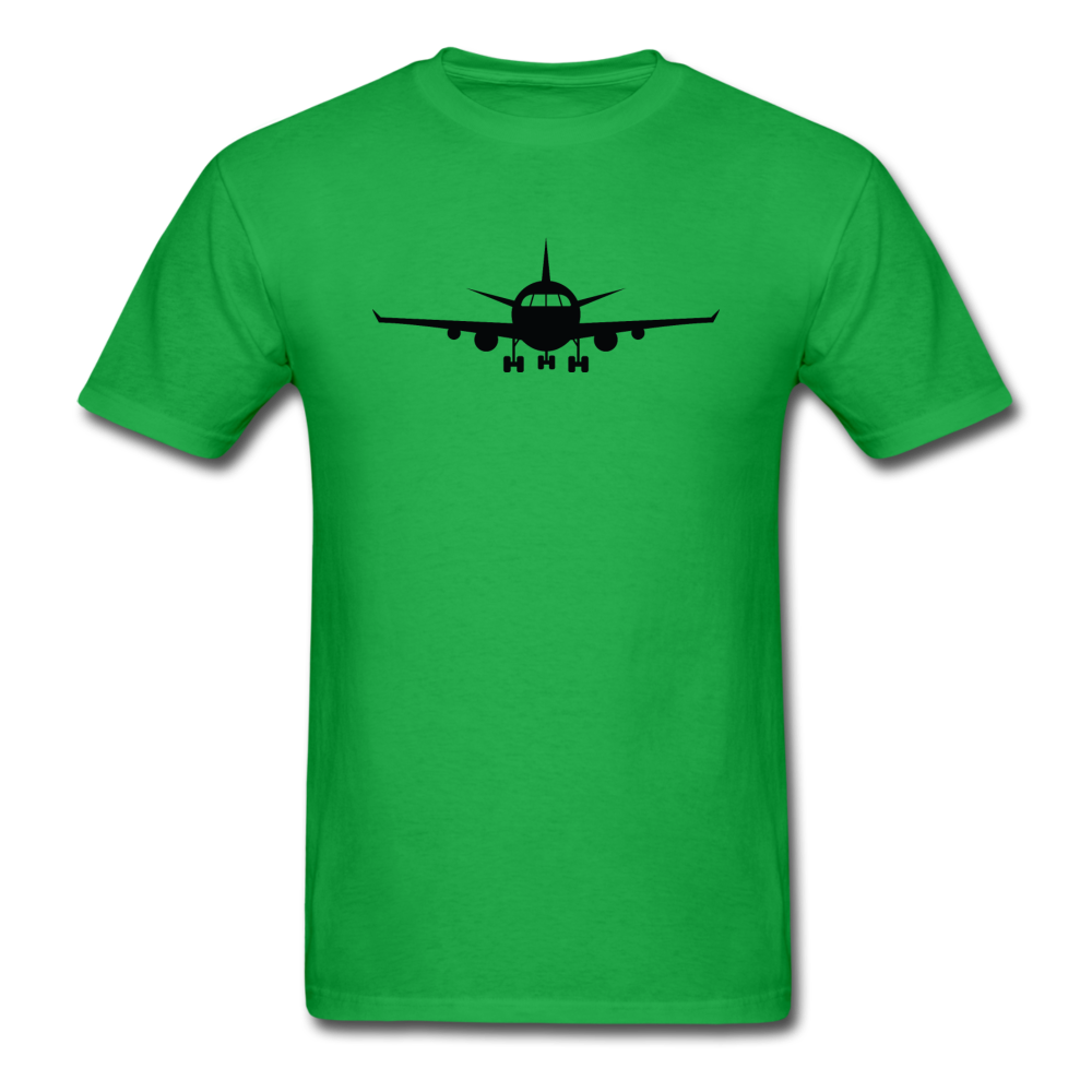 Airliner - Front - Black - Unisex Classic T-Shirt - bright green