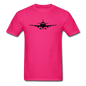 Airliner - Front - Black - Unisex Classic T-Shirt - fuchsia