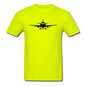 Airliner - Front - Black - Unisex Classic T-Shirt - safety green