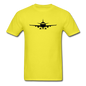 Airliner - Front - Black - Unisex Classic T-Shirt - yellow