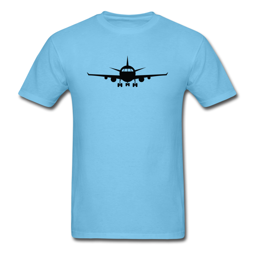 Airliner - Front - Black - Unisex Classic T-Shirt - aquatic blue