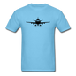 Airliner - Front - Black - Unisex Classic T-Shirt - aquatic blue