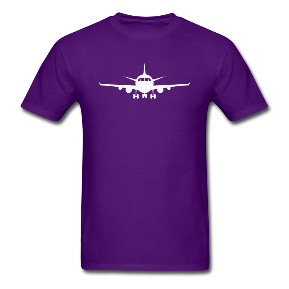 Airliner - Front - White - Unisex Classic T-Shirt - purple