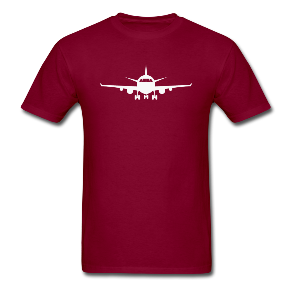 Airliner - Front - White - Unisex Classic T-Shirt - burgundy