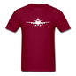 Airliner - Front - White - Unisex Classic T-Shirt - burgundy