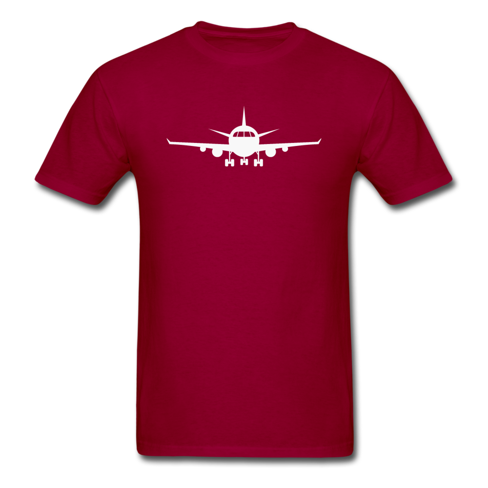 Airliner - Front - White - Unisex Classic T-Shirt - dark red