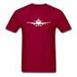 Airliner - Front - White - Unisex Classic T-Shirt - dark red