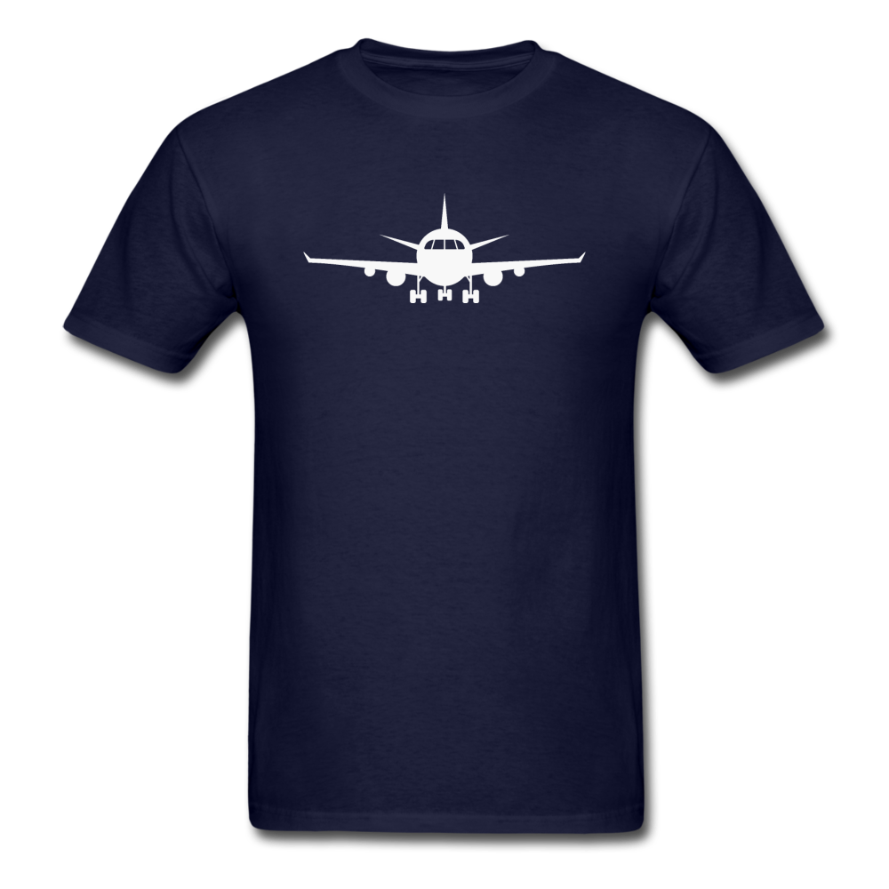 Airliner - Front - White - Unisex Classic T-Shirt - navy