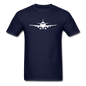 Airliner - Front - White - Unisex Classic T-Shirt - navy