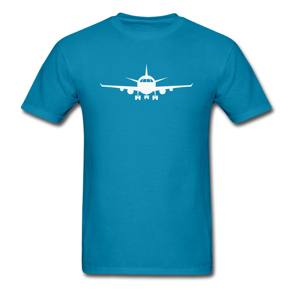 Airliner - Front - White - Unisex Classic T-Shirt - turquoise