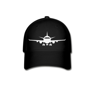 Airliner - Front - White - Baseball Cap - black