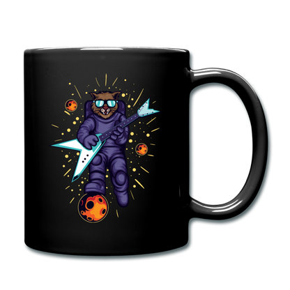 Cat Astronaut - Guitar - Full Color Mug - black