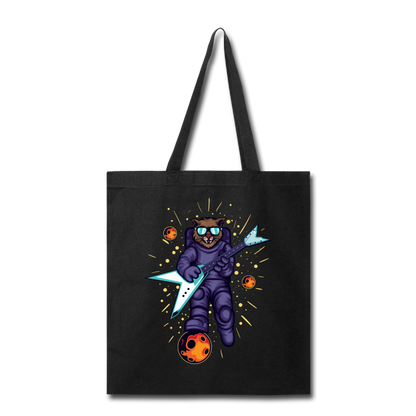 Cat Astronaut - Guitar - Tote Bag - black