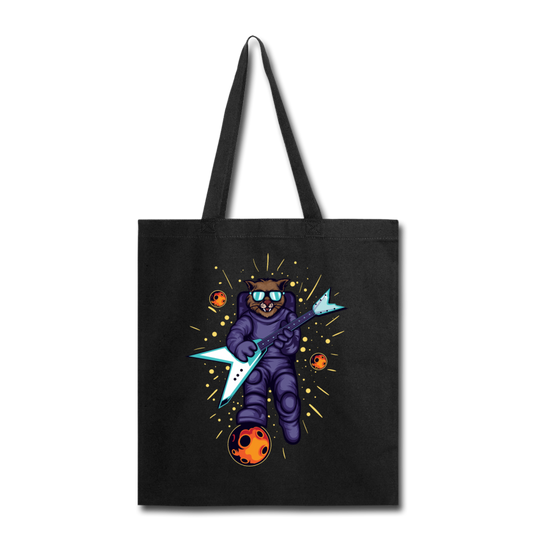 Cat Astronaut - Guitar - Tote Bag - black