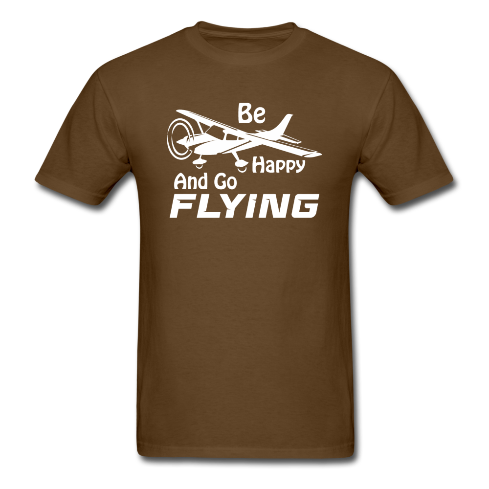 Be Happy And Go Flying - White - Unisex Classic T-Shirt - brown