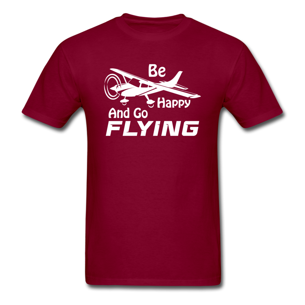 Be Happy And Go Flying - White - Unisex Classic T-Shirt - burgundy