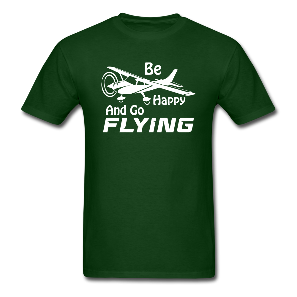 Be Happy And Go Flying - White - Unisex Classic T-Shirt - forest green